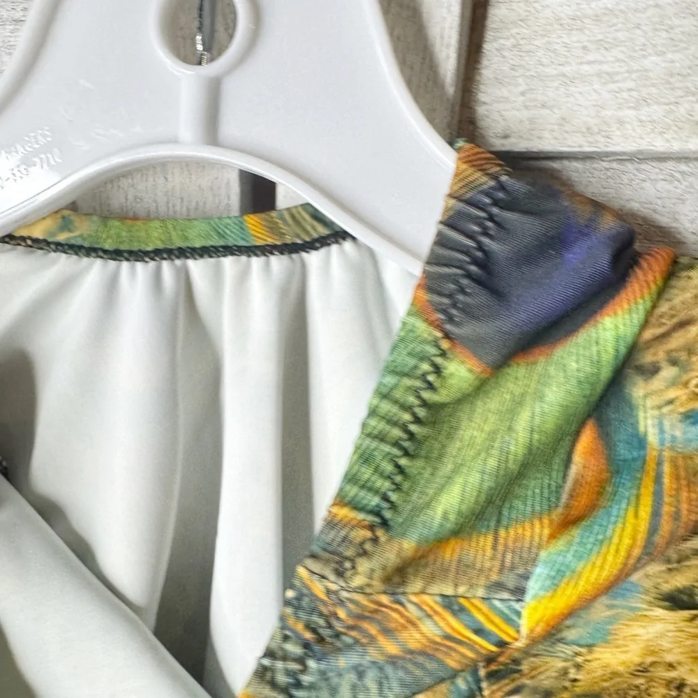 Handmade Small Shop Peacock Fringe Leotard. Absolutely Adorable. Size 2/3. OOAK